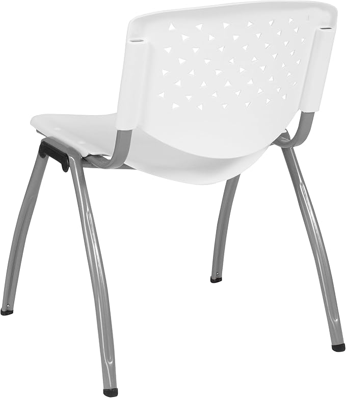 Flash Furniture HERCULES Series 880 lb. Capacity White Plastic Stack Chair