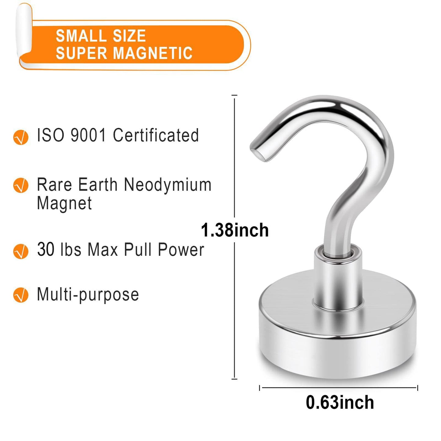 MIKEDE Black Magnetic Hooks 30LB Heavy Duty Magnet Hooks for Cruise Cabins Strong Magnets Neodymium with Hooks for Outdoor Hanging Brackets Refrigerator Locker Decoration Workplace -35Pack