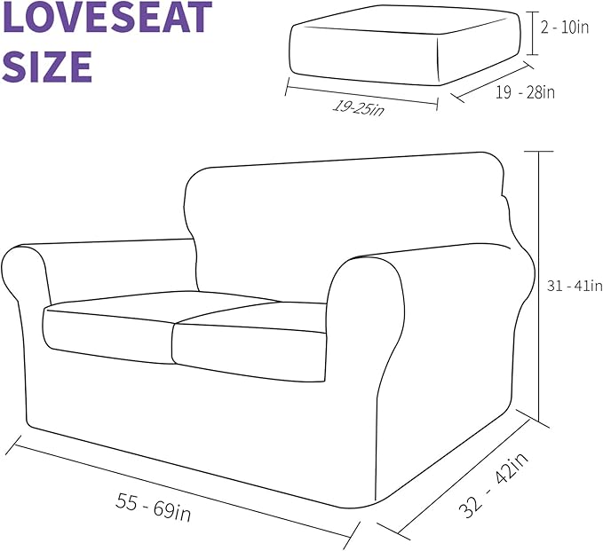ZNSAYOTX 3 Piece Loveseat Covers