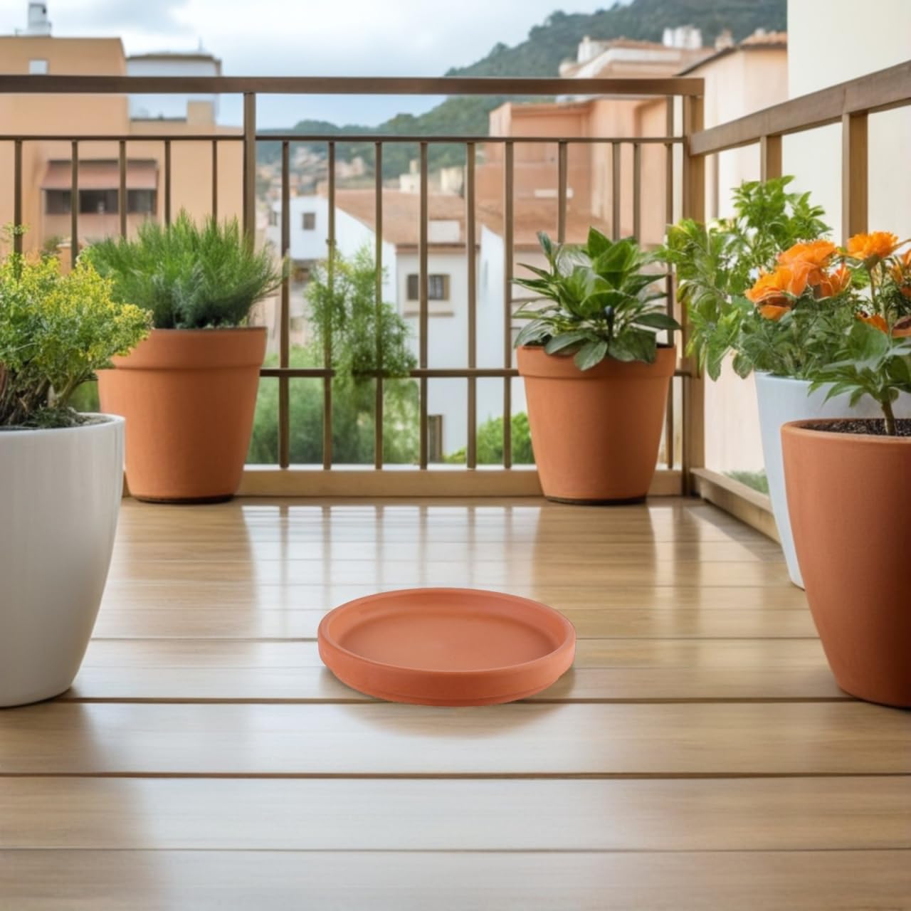 DECHOUS 5Pcs Terracotta Plant Saucer Pots Tray - 3.14 Inch Round Planter Saucers Small Plant Pot Clay Trays for Indoor Outdoor Gardening