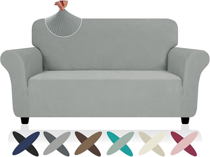 ZNSAYOTX Super Stretch Loveseat Covers, New Striped Love Seat Slipcover