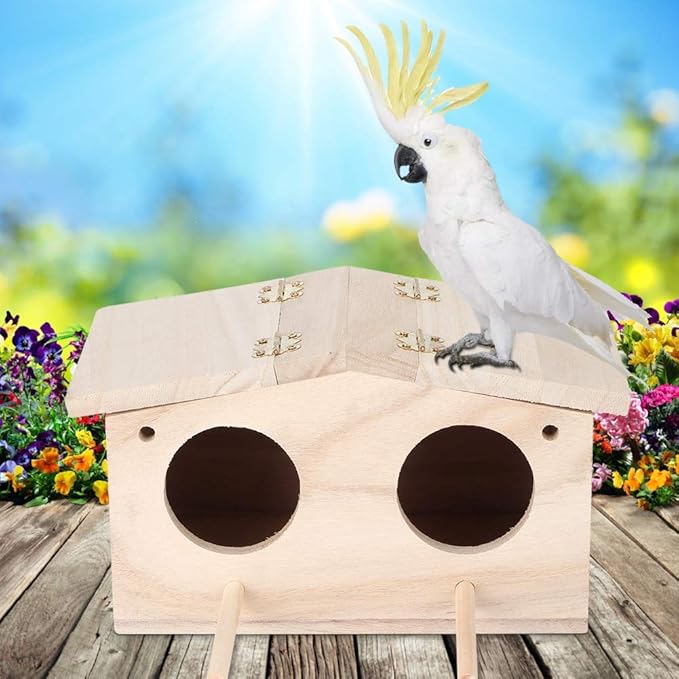 Wooden Pet Bird Nests House Breeding Box Cage Birdhouse Accessories for Parrots Swallows
