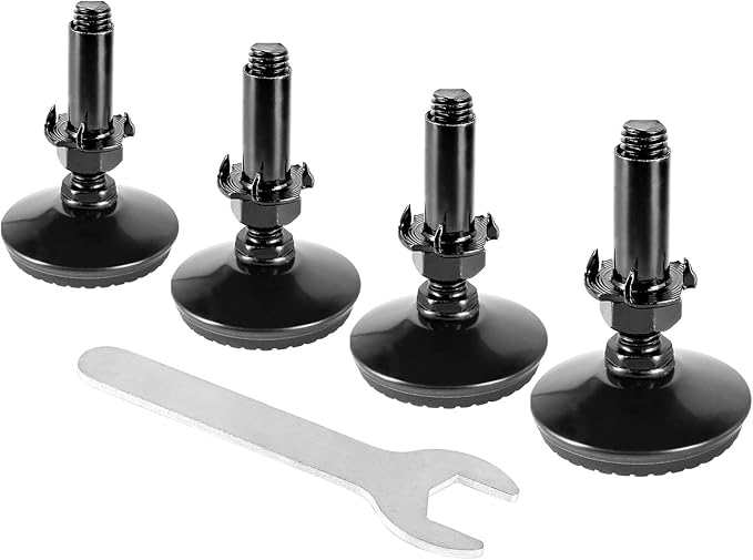 4 Set M10 Leveling Feet with 4-Pronged T Nut, Adjustable Leg Levelers Heavy