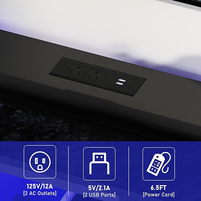 chartustriable LED TV Stands W/Power Outlet