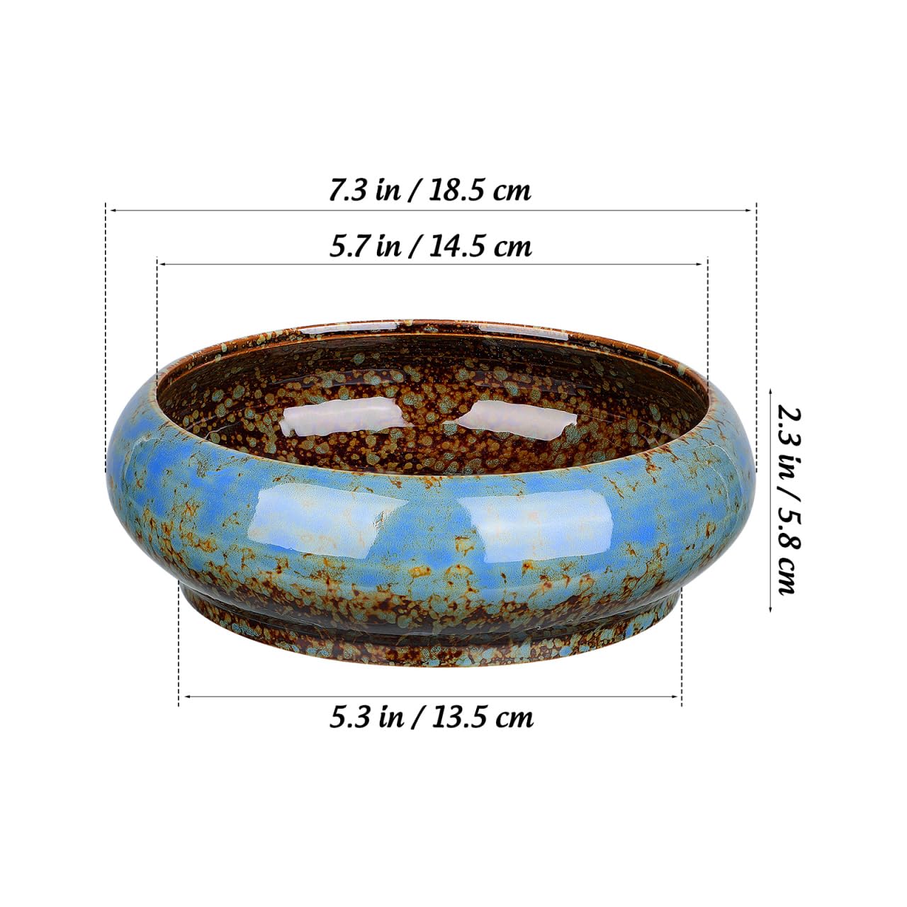 DOITOOL 2Pcs Bonsai Pot Indoor Hydroponic Planters Succulent Round Bowls for Planting in Water Lily Planter Ceramic Hydroponic Plant Pots