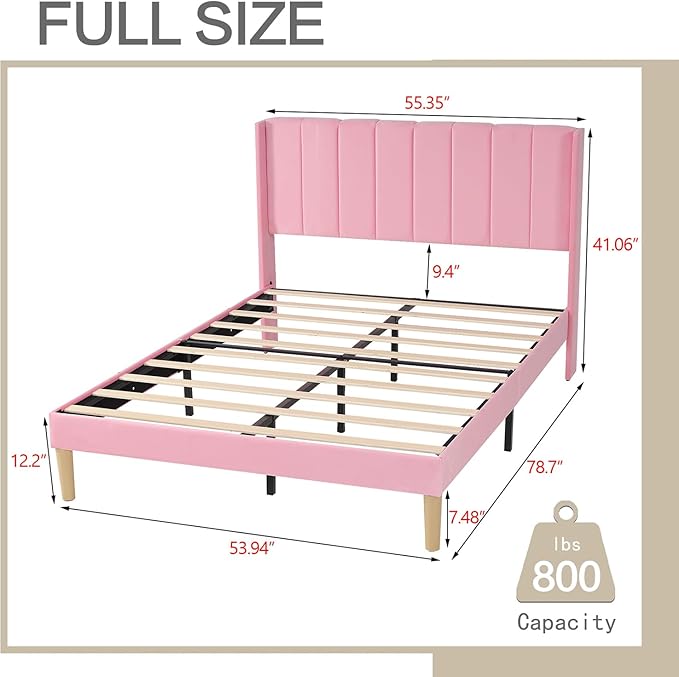 AGARTT Upholstered Platform Bed Frame Full Size