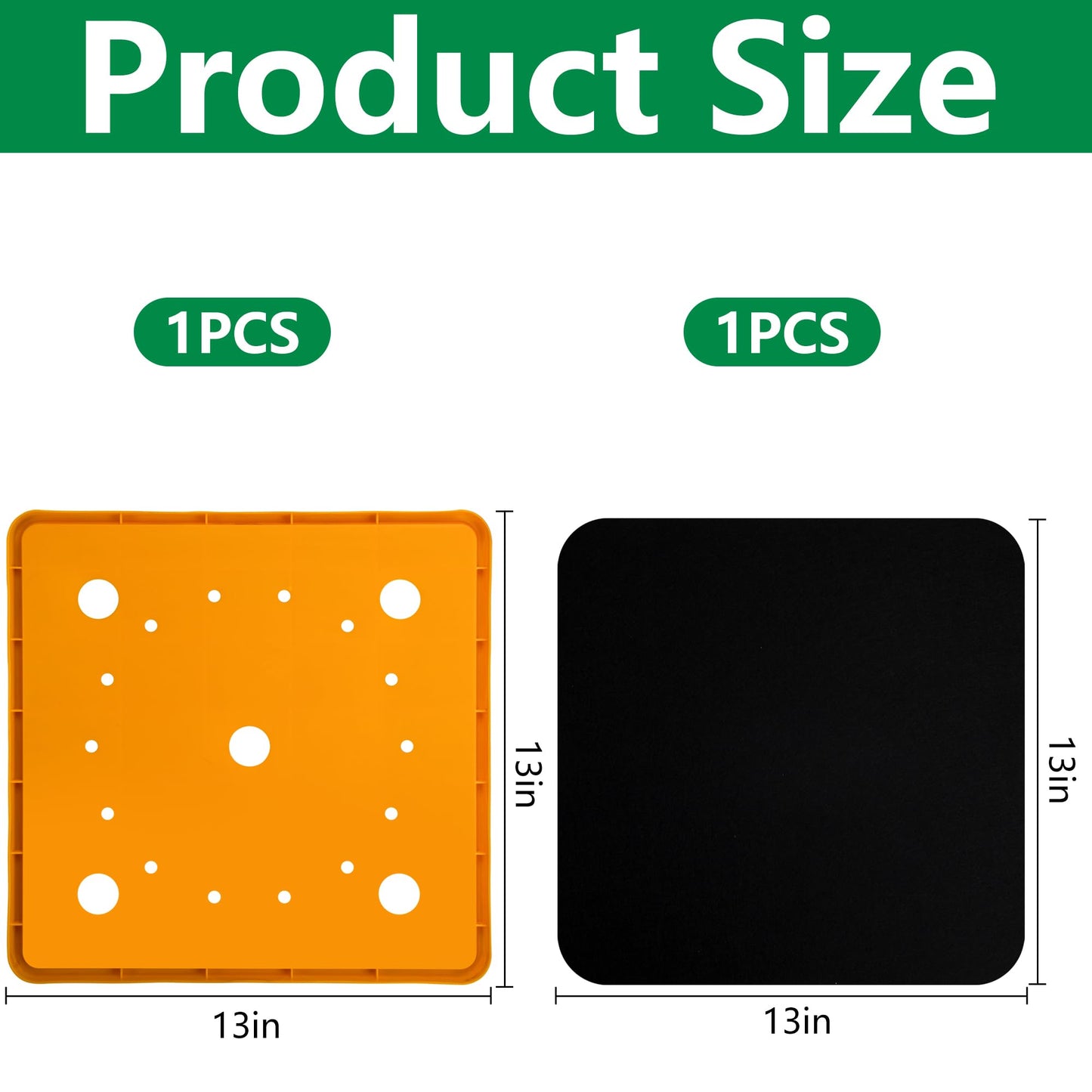 LFUTARI 13" Square Planter Insert, Reusable Large Plant Pots Insert with Liner, Plastic Planter Pot Fillers for Indoor and Outdoor 16''-19'' Plants Containers (Actual Size 13x13)
