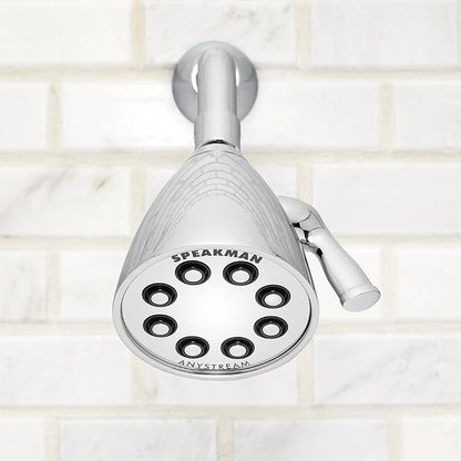 Speakman S-2251 Signature Icon Anystream Adjustable High Pressure Shower Head - 2.5 GPM Solid Brass Replacement Bathroom Showerhead, Polished Chrome