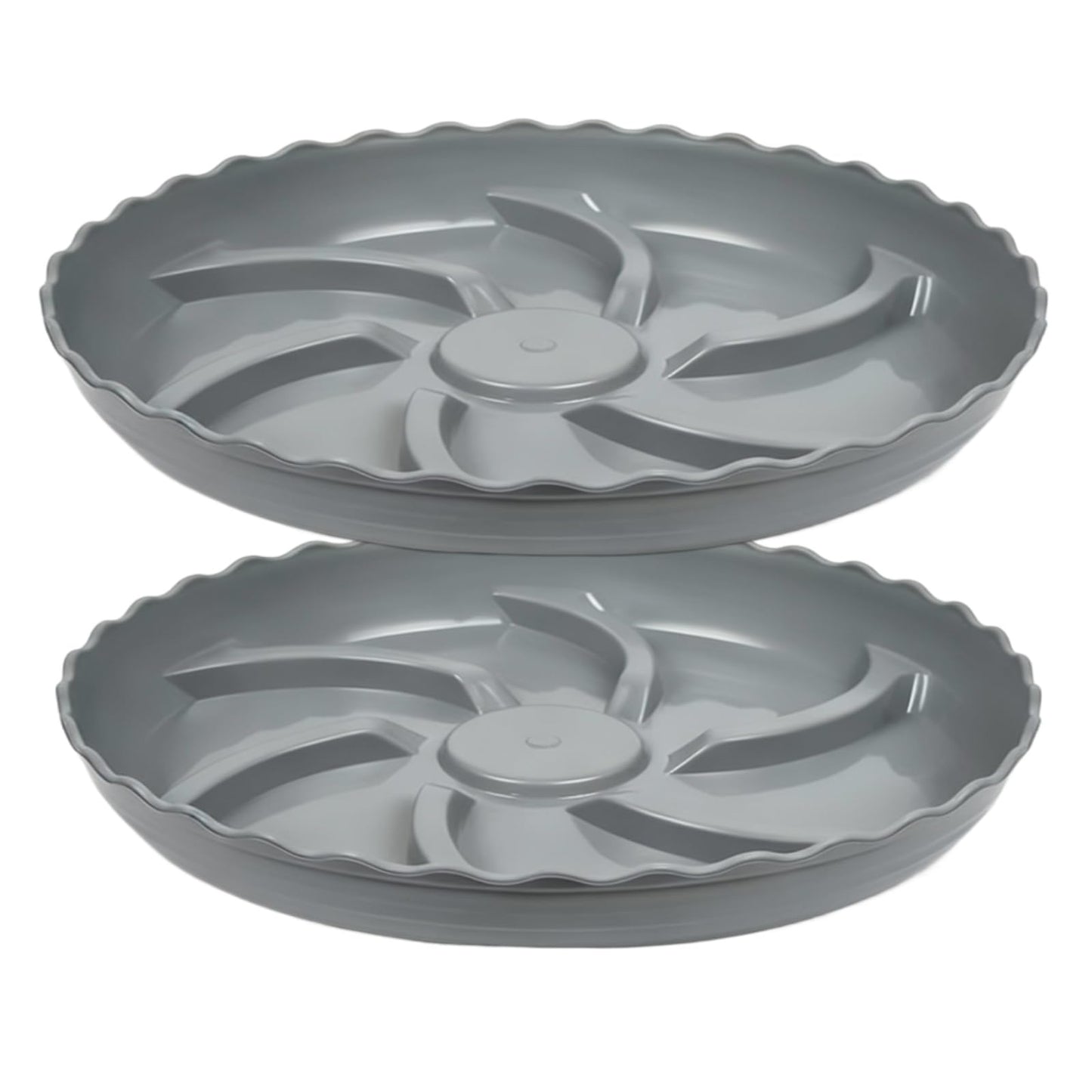 Prettyia Plant Pot Tray and Plant drip Tray Pot Saucers,Plant Saucers for Indoors and outdoors6 8 10 12 14inch,Plastic Plant Heavy Duty Plant 14inch 2Pack Grey