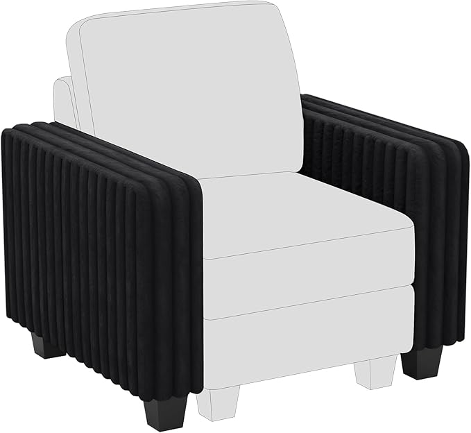 Belffin Plush Corduroy Modular Sectional Sofa Armrest Part Module