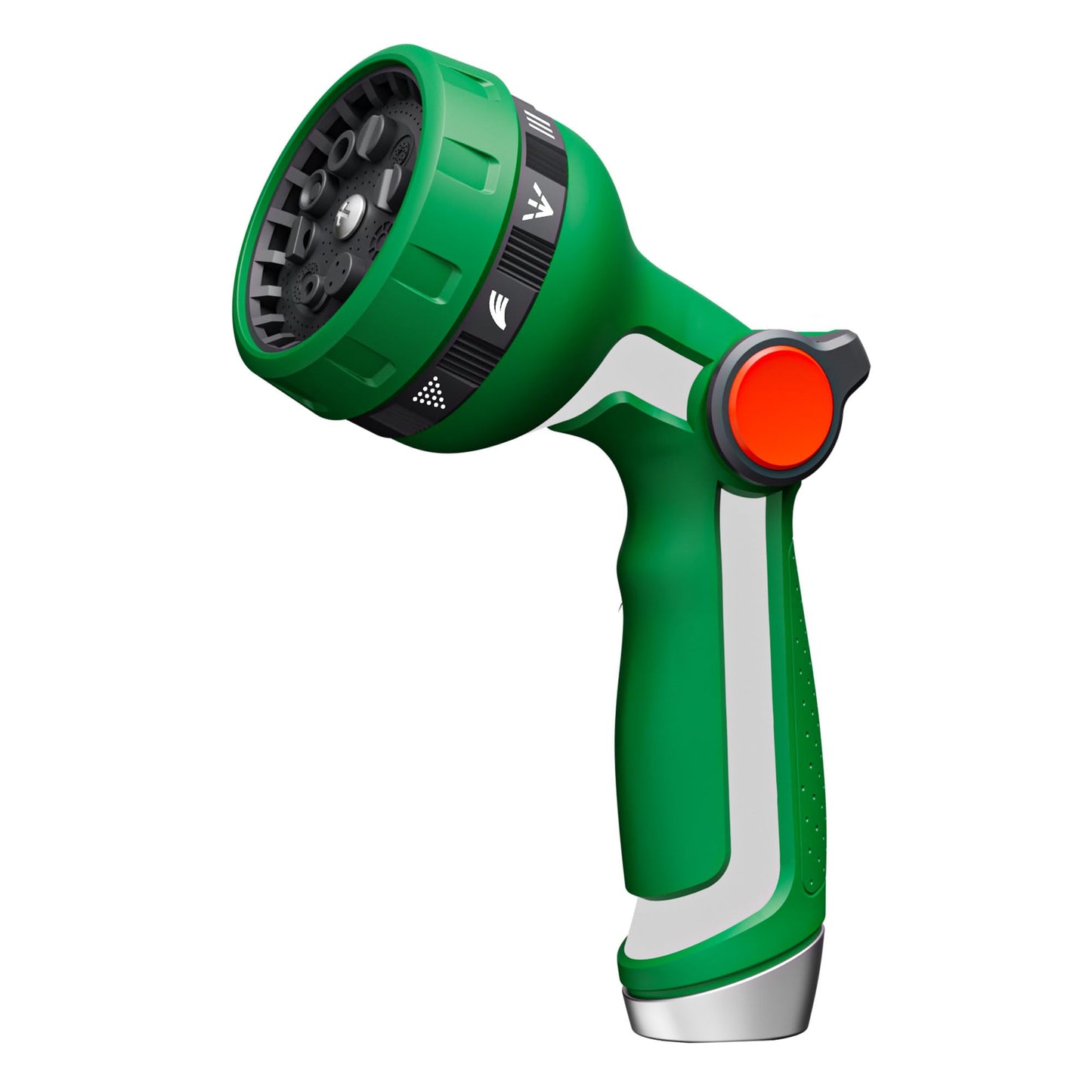 GEWIMI Heavy Duty Metal Garden Hose Nozzle, Thumb Control High Pressure Water Sprayer with 10 Adjustable Patterns, On Off Valve for Watering Plants & Lawns, Car Washing and Pet Showering