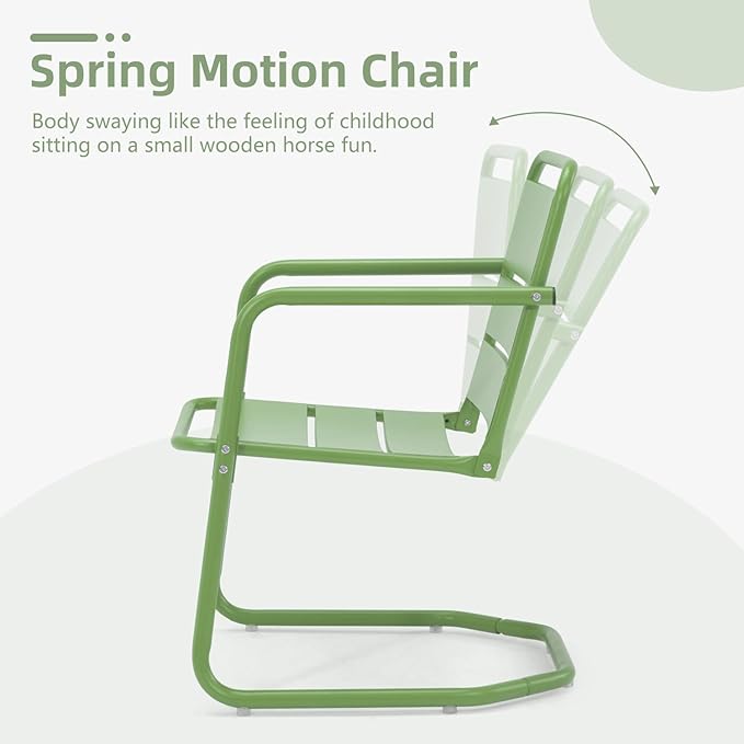 MELLCOM Patio Chairs Set of 2, Small Patio Furniture Set