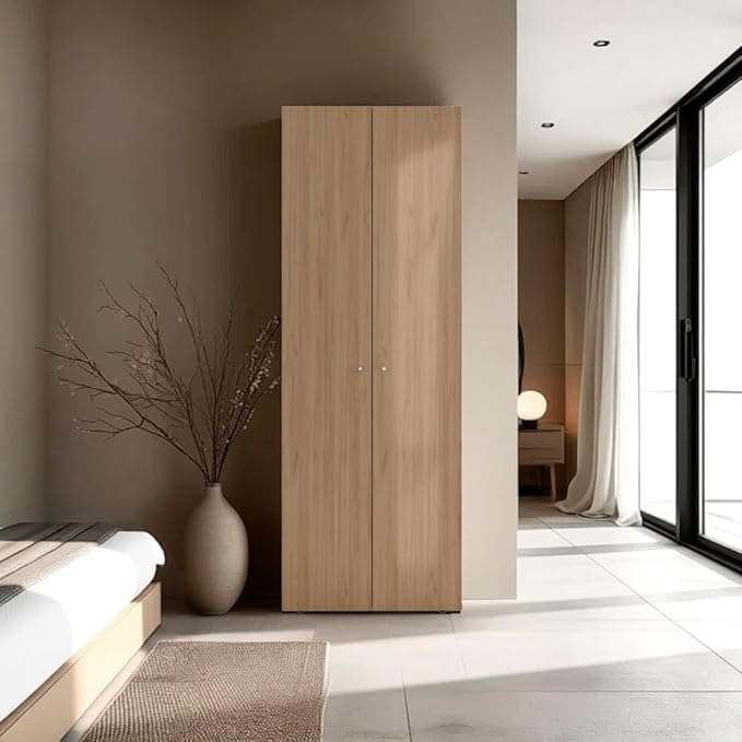 Soham Closet System Eco-Friendly Bedroom Organizer in Macadamia Finish