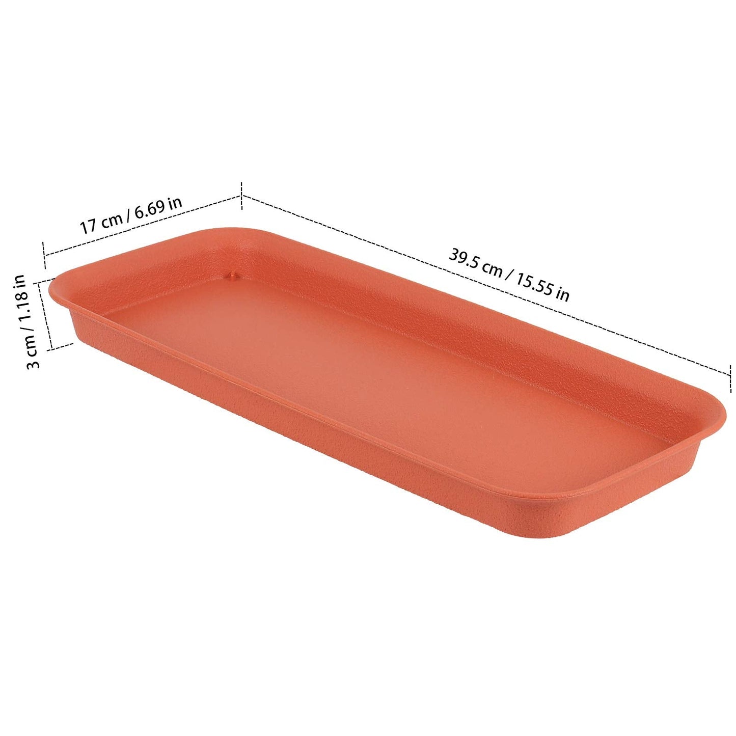 ZEONHAK 10 Pack 15.5 x 6.7 Inches Rectangular Plastic Plant Saucer Drip Trays, Strong Plastic Plant Pot Saucers, Durable Plant Tray for Indoor and Outdoor Various Plants