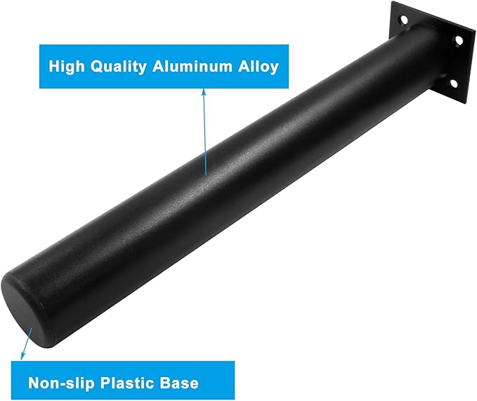Set of 4 Aluminum Alloy Furniture Legs 12 Inch Height, 1.5 Inch Diameter