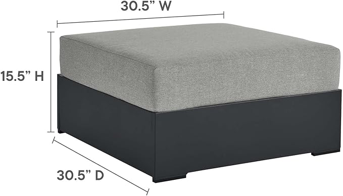 Modway Tahoe Aluminum Ottoman Gray