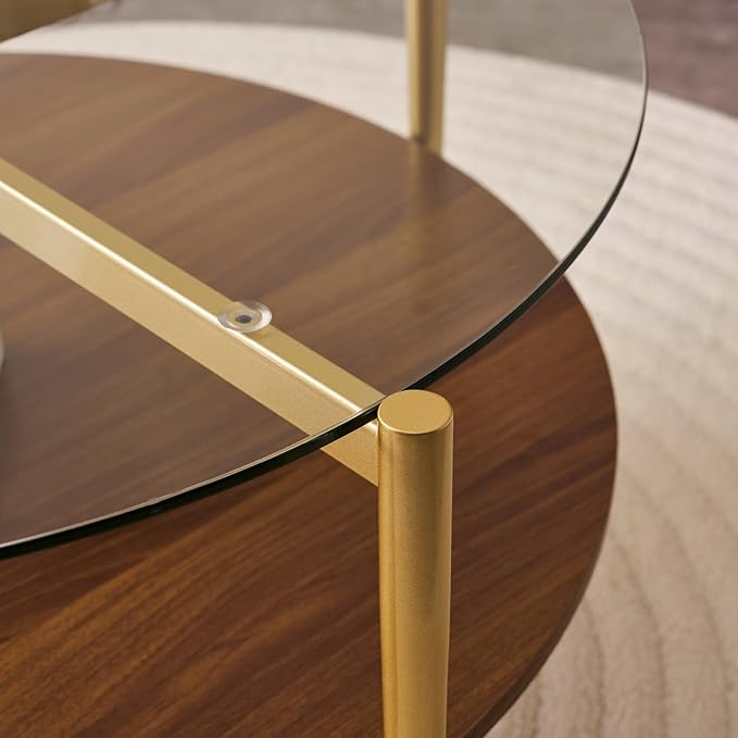 LumFurn Round Coffee Table, Mid-Century Modern Design, D30“ x H17”,