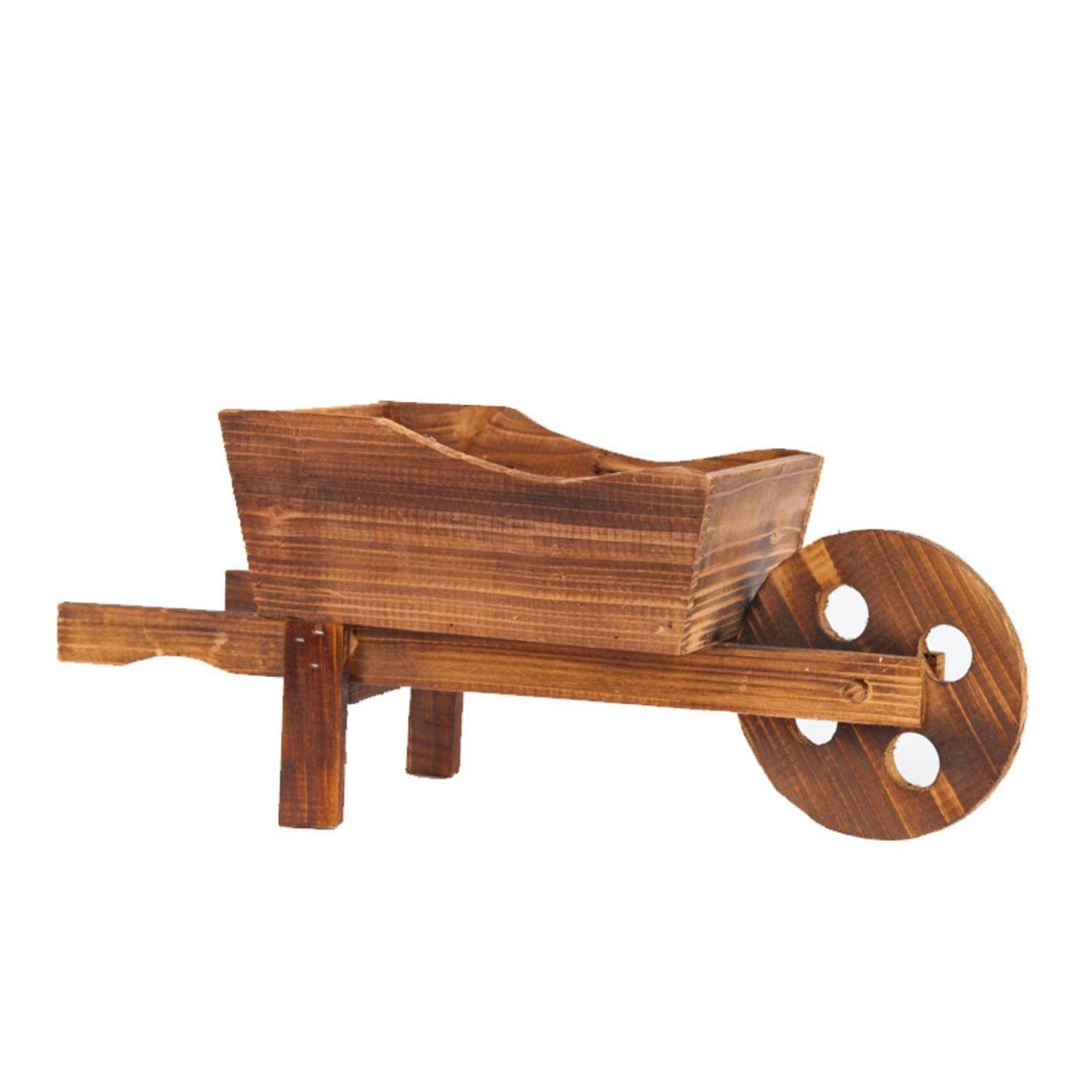 LeMall Small Wooden Planters, Planters Wooden Wagon Cart Planter Box Garden Decor Wheelbarrow Planter Ornament Succulent Planter Indoor & Outdoor Backyard Decor + 4 Potted Gadgets