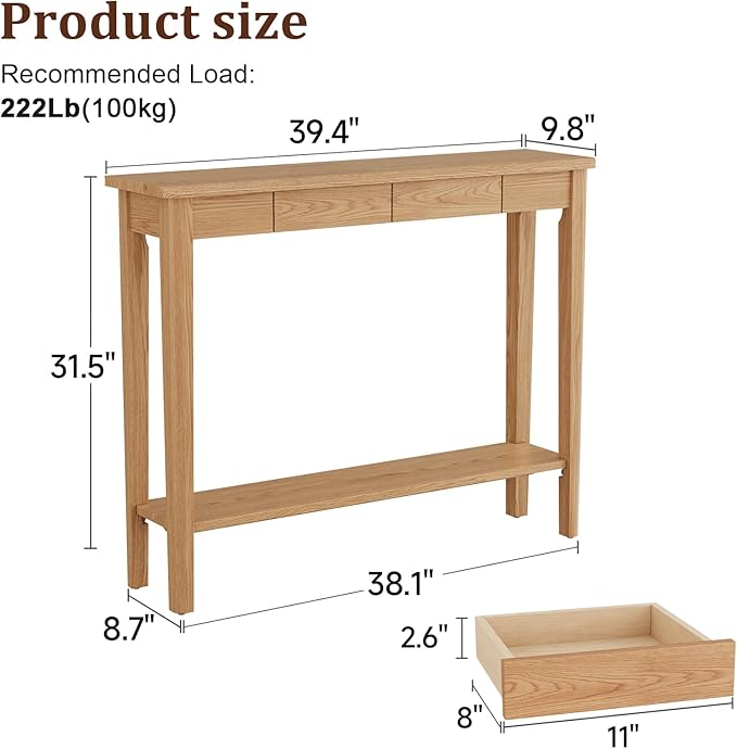 AQIMUELE Wood Console Table