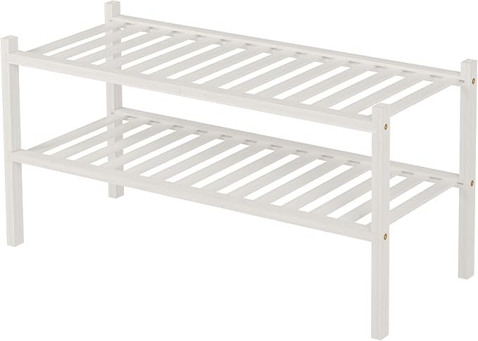 ROMGUAR CRAFT 2 Tier Bamboo Shoe Rack