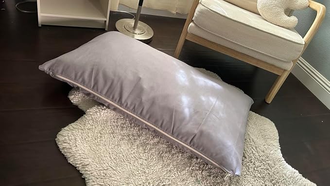 Natural Cotton Canvas Dog Bed – Raw Cotton Filled Pet Cushion Insert, Breathable Eco-Friendly Dog Mattress, Durable Washable Cover with Zipper (Blue Gray, Small 36"x22"x3")