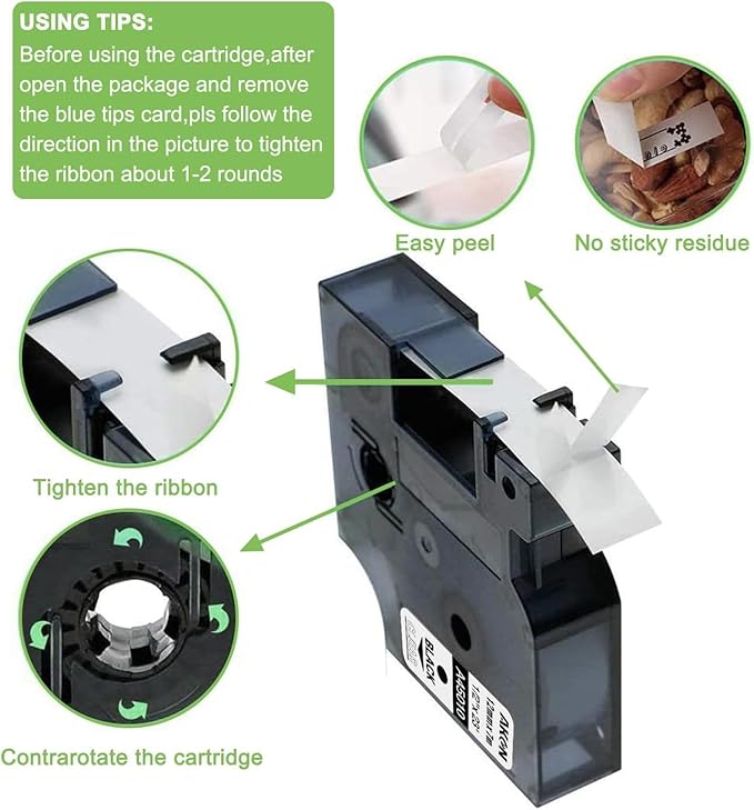 Freshworld 5PK Replace for Dymo Label Maker Refills d1 45013 White Label Tape 1/2'' Compatible with Dymo D1 Label Tape a45013 S0720530 for DYMO LabelManager 160 210D 260P 280 360D 420P 500TS 640CB PnP