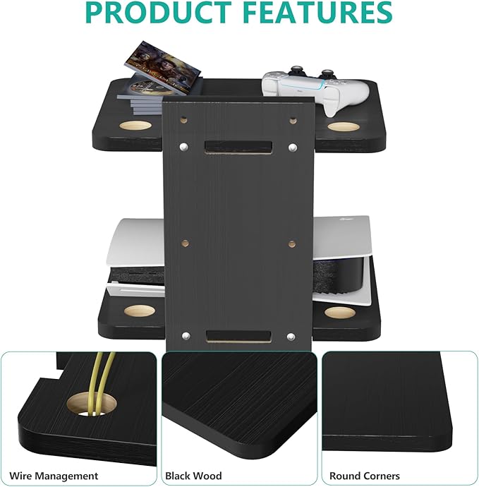 WALI Floating TV Shelf, 2 Tier Projector Shelf