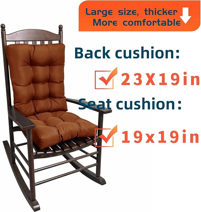 Chair Cushion Set for Rocking Chair, Rocking Chair Cushion, Overstuffed Seat