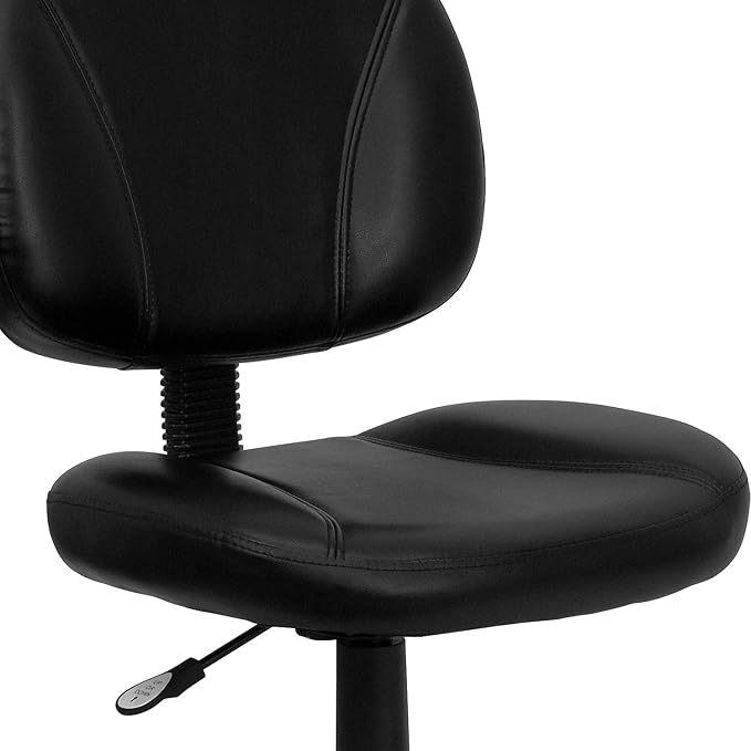 Flash Furniture Ronald Mid-Back Black LeatherSoft Swivel Ergonomic Task Office