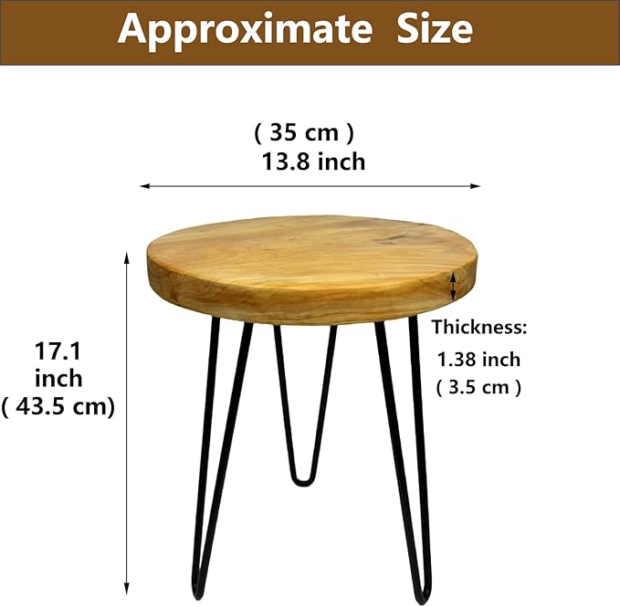 Round Live Edge Wood End Table, Rustic Modern Nightstand, Small Wood Coffee