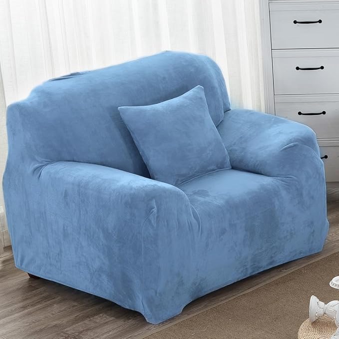 vctops 1-Piece Velvet Plush Stretch Chair Sofa Slipcover Soft Fuzzy Fluffy
