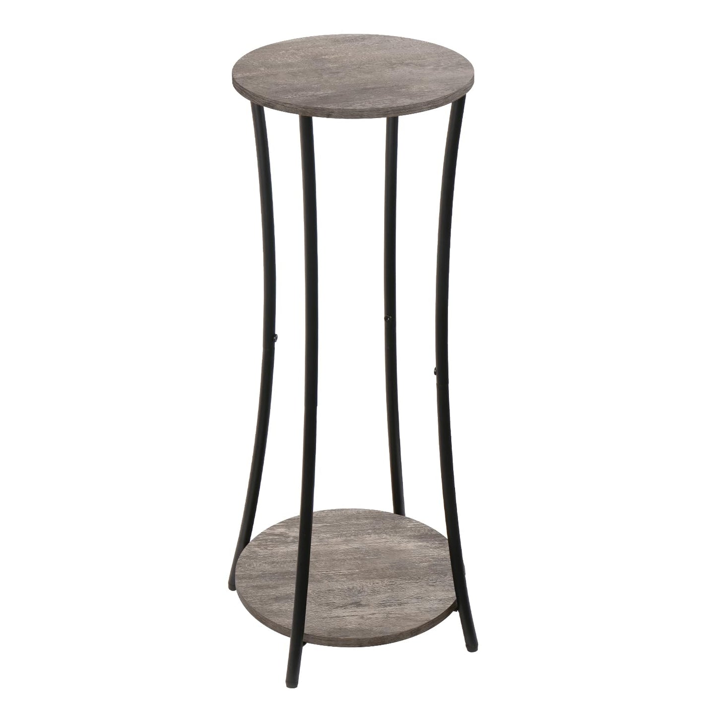 YINMIT Plant Stand Indoor,2 Tier Round Potted Holder Rack,Flower Pot Stand Shelf,Round Supports Rack,Corner Plant Shelf for Balcony Garden Patio Living Room,Grey