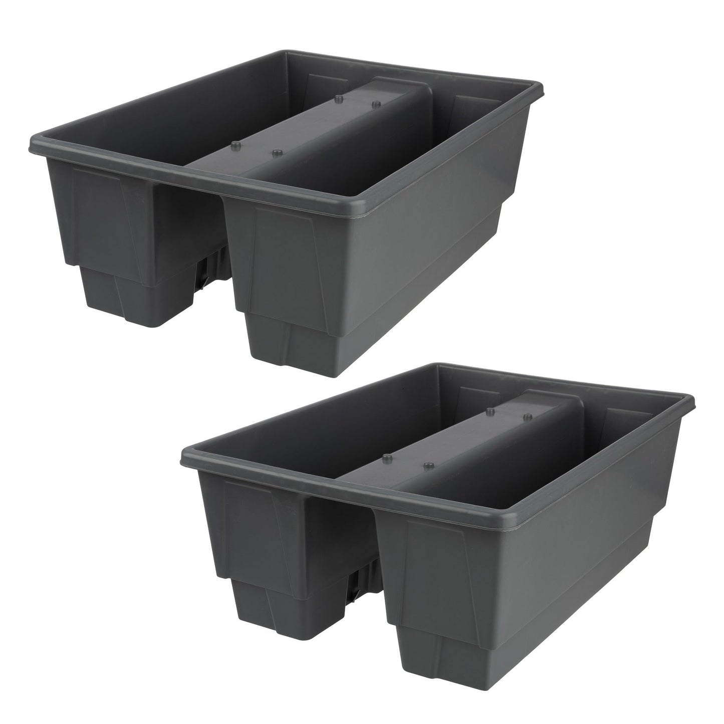 Pure Garden Railing Planter - 20.75-Inch Flower Box with Drainage Insert - 6-Gallon Outdoor Planter Box - Deck, Porch, or Balcony Planter (Gray)