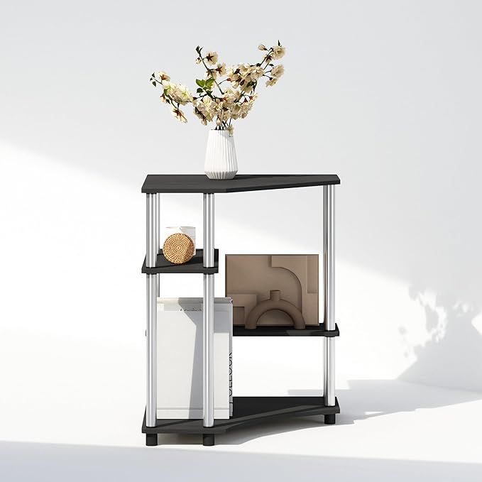 Furinno Turn-N-Tube Storage Shelves, 4-Tier Corner Shelf, Toolless Assembly