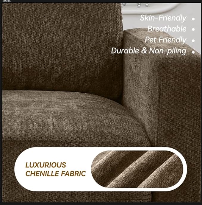110.6" L Shaped Modular Sectional Sofa Modern Chenille Comfy Couch