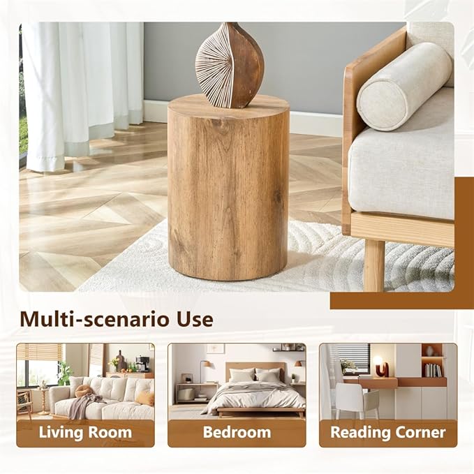 Round Side Table, End Table Living Room Table, Sofa Couch Bedside Table