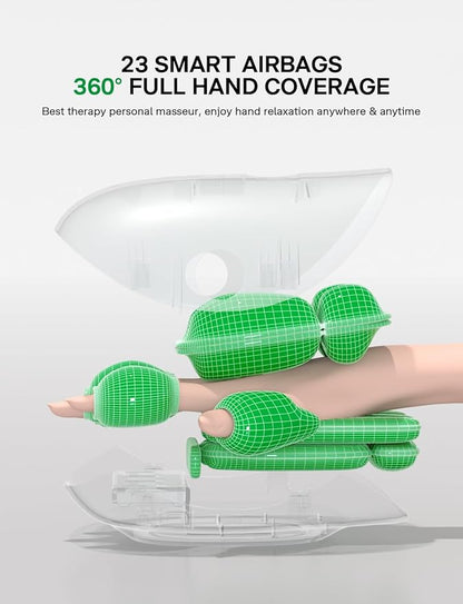Medisana Hand Massager with Heat and Compression, Cordless Hand Massager for Arthritis and Carpal Tunnel Relief, Knuckle Stretching Massage, Birthday Christmas Gifts for Men Women Dad Mom-Black