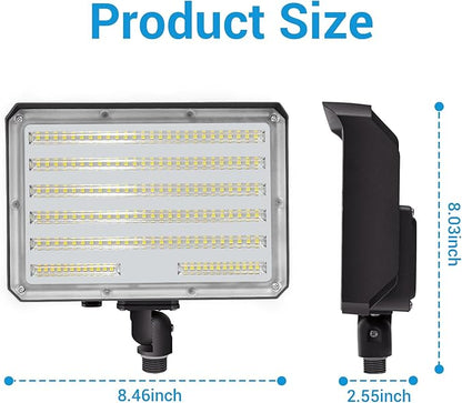 100W Outdoor LED Flood Light,AC100-277V 14000Lumens 5000K IP65 Waterproof Knuckle Mount Floodlight for Yard Garden,ETL Listed