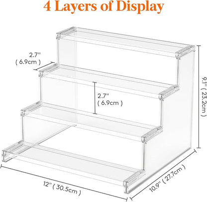 Lifewit Perfume Organizer, Bedroom Decor, Cologne Cupcake Stand, Tool-Free Assembly, Makeup Display Shelf for Vanity Bathroom Counter Storage, Clear, 30 cm/12", 2 Pcs