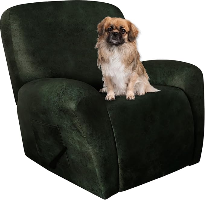 ANARACHON Recliner Chair Covers Leather Like, 4 Pieces Recliner Cover