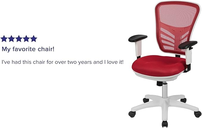 Flash Furniture Nicholas Mid-Back Red Mesh Multifunction Executive Swivel