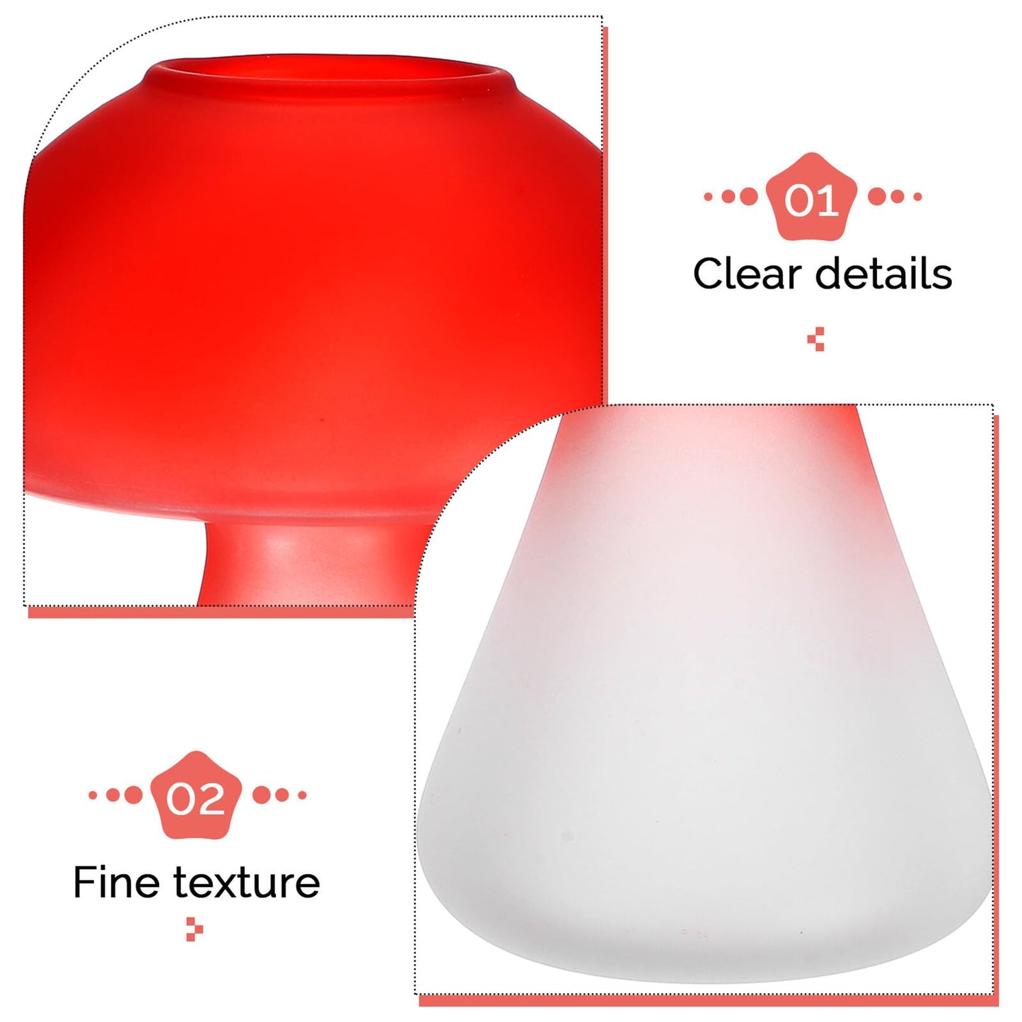 Yardenfun Mushroom Shaped Glass Vase Planter Crimson Desktop Flowerpot Hydroponic Plant Container Decorative Home Garden Terrarium