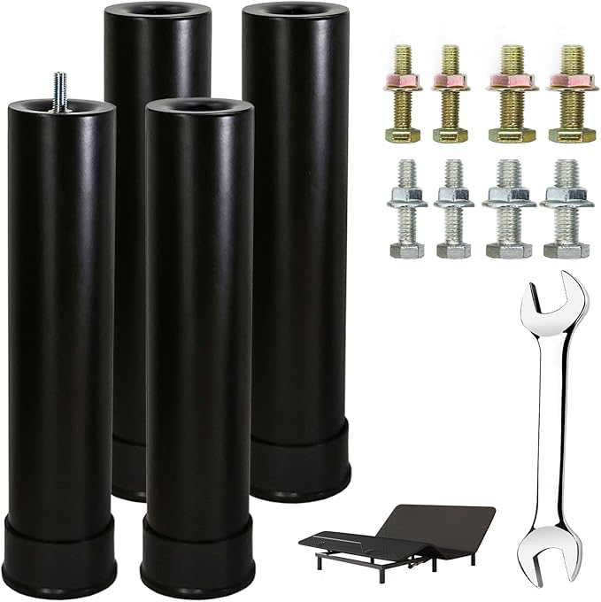 11 Inch Metal Adjustable Bed Base Frame Leg Replacement Heavy Duty Extra Height