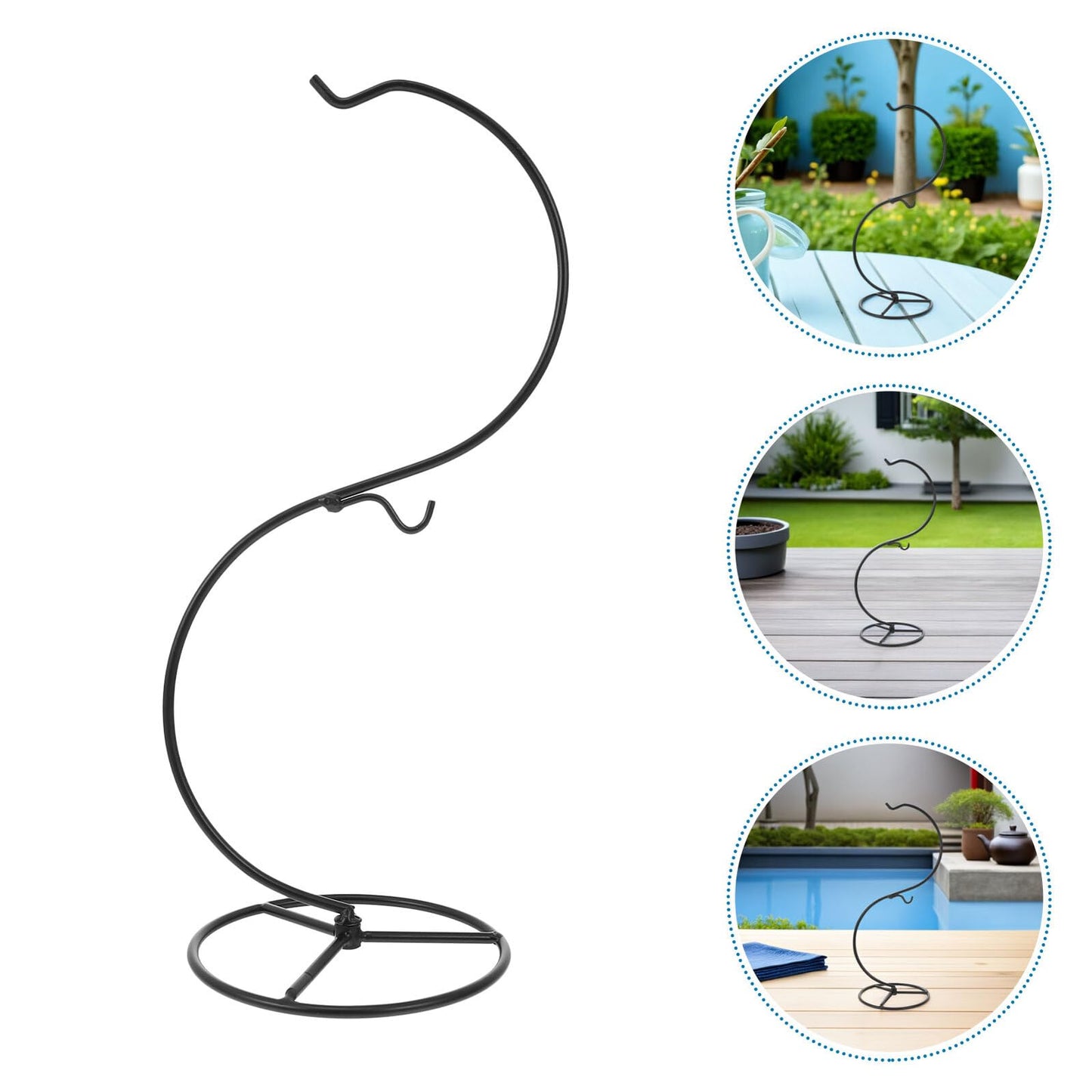 Toyvian 2pcs S-shaped Air Plant Stand Hangers 14x34.2cm Iron Wire Decorative Hanging Hook for Terrarium Display, Glass Globe Holder, Seasonal Ornament Display and Tabletop Art Craft Decor