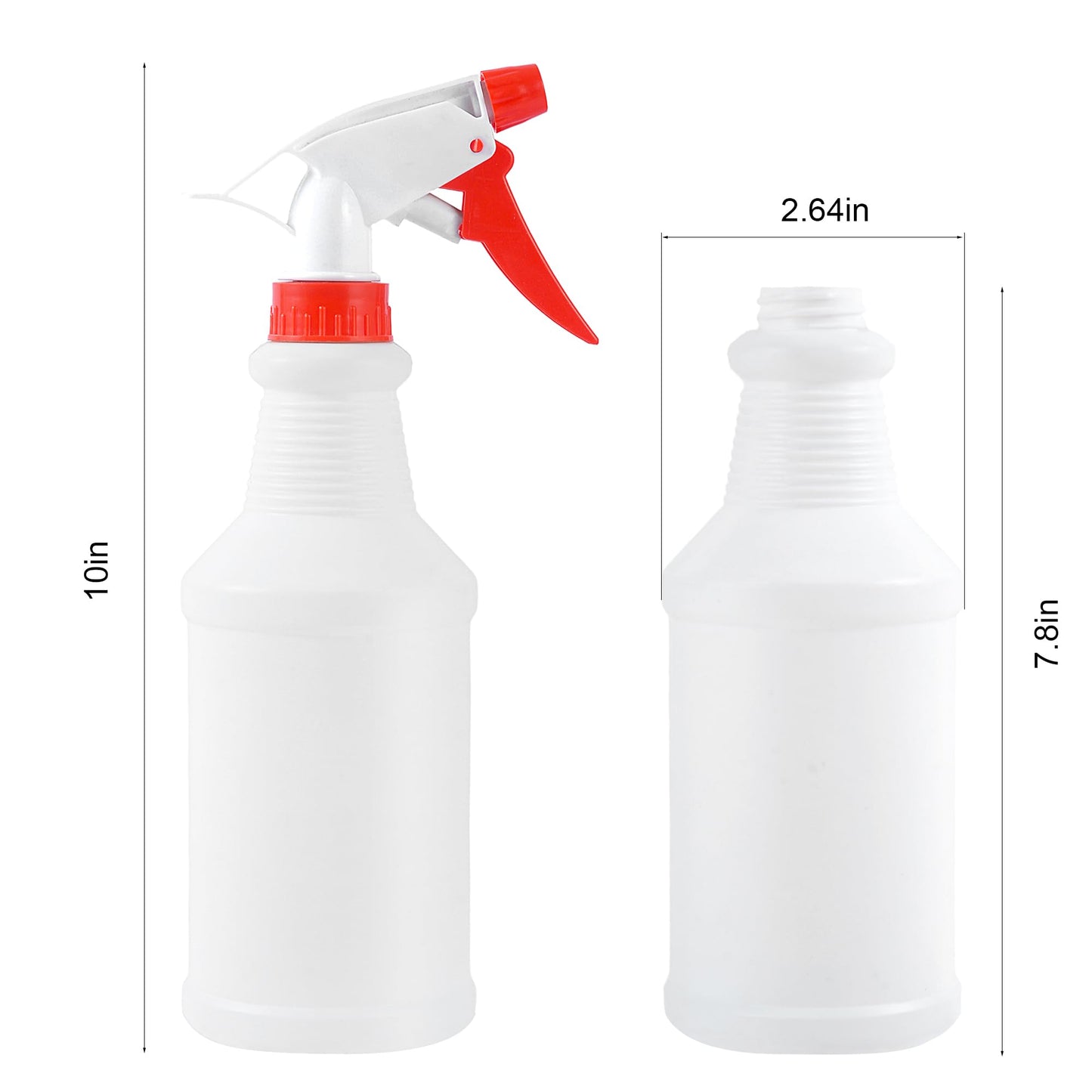 YaCCHLuu 16 Oz Spray Bottle (12 Pack),Spray Bottles for Cleaning,Reusable Empty Refillable Solutions Plastic Bottle,Spray Bottle Bulk for Garden,Plants,Water,Kitchen and Commercial