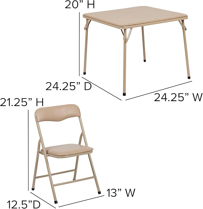 Flash Furniture Mindy Kids 5-Piece Folding Square Table and Chairs Set