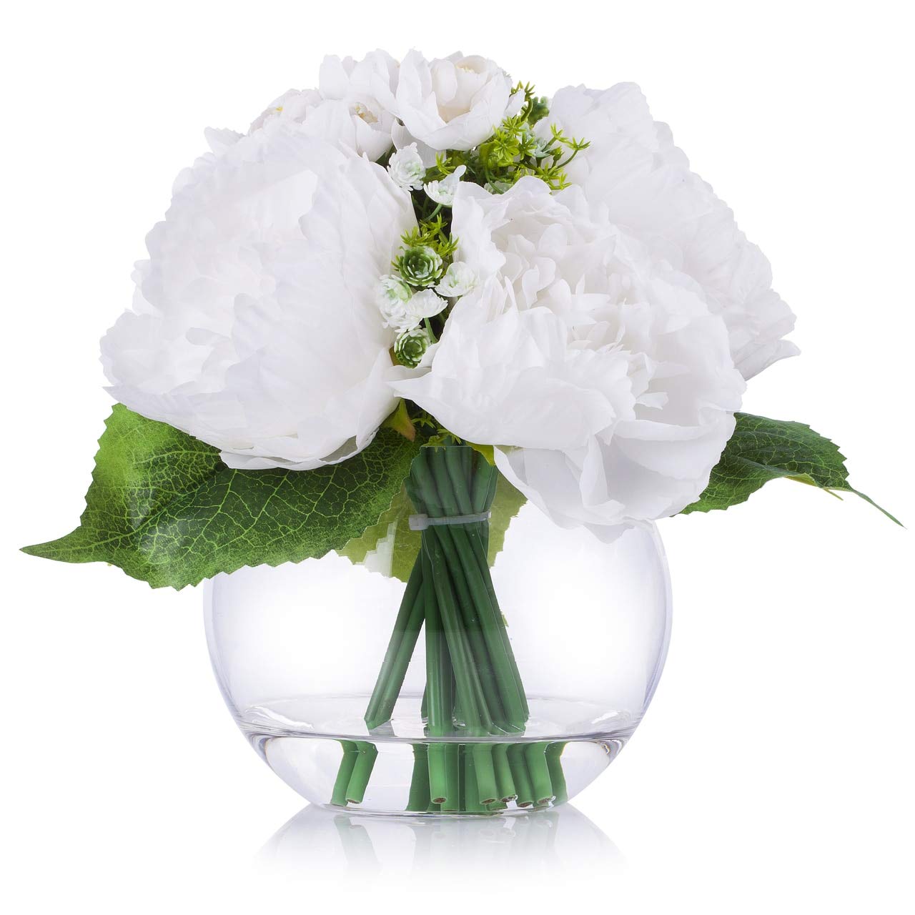 WGV Moon Vase, 6" x 2.5"W, 5.25" H, Clear Glass Floral Container with Oval Opening, Planter Terrarium, Wedding Event Home Decor, 1 Piece (VMV1006)