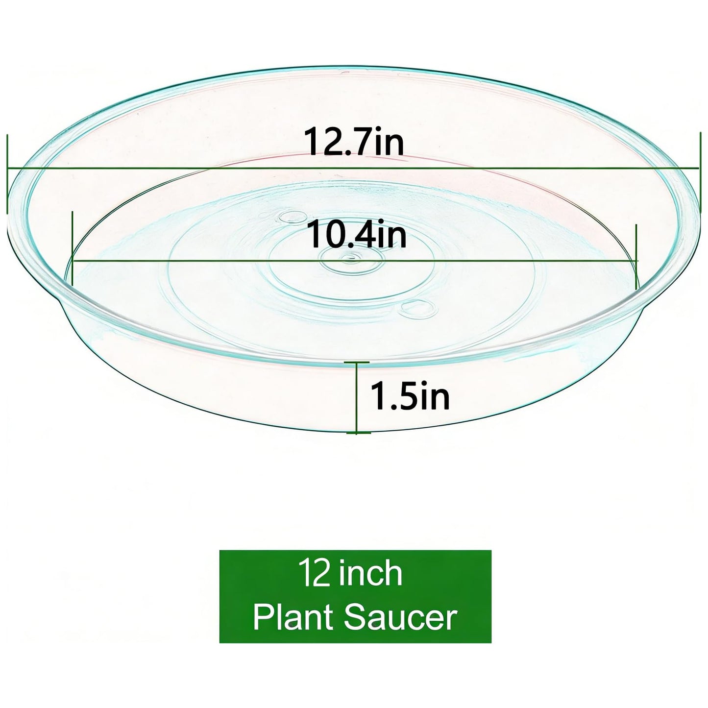 ECOESPTI 3Pcs Plant Saucer Tray, Heavy Duty Plastic Plant Drip Trays for Indoors and Outdoors, 6 8 10 12 14 16 inch Sizes, Flower Plant Water Tray Base (Dark Gray 12")