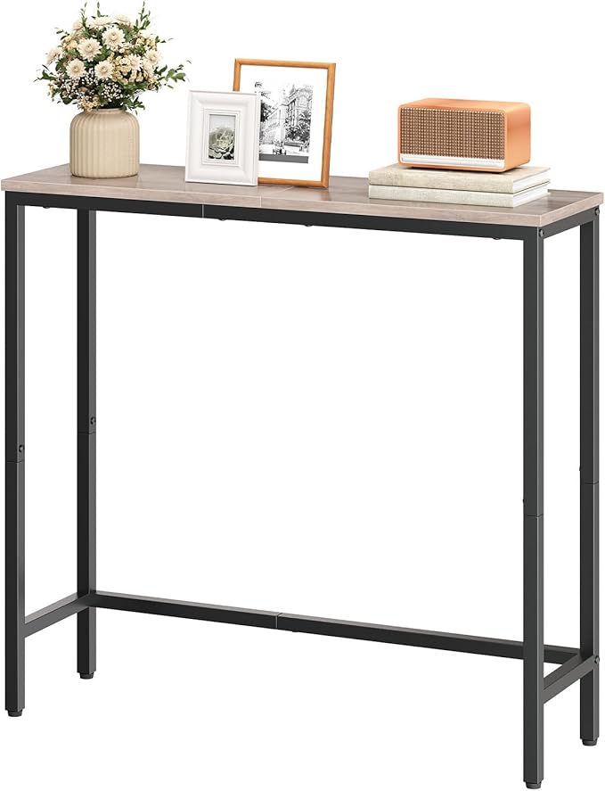 HOOBRO 2 Pack Narrow Console Table, 29.5" Small Entryway Table, Thin Long Sofa