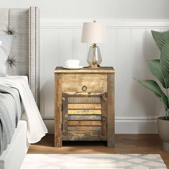 Vintage Reclaimed Wood End Table